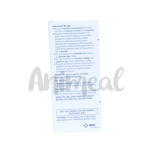 BRAVECTO (2-4.5KG) DOG TABLET - Animeal