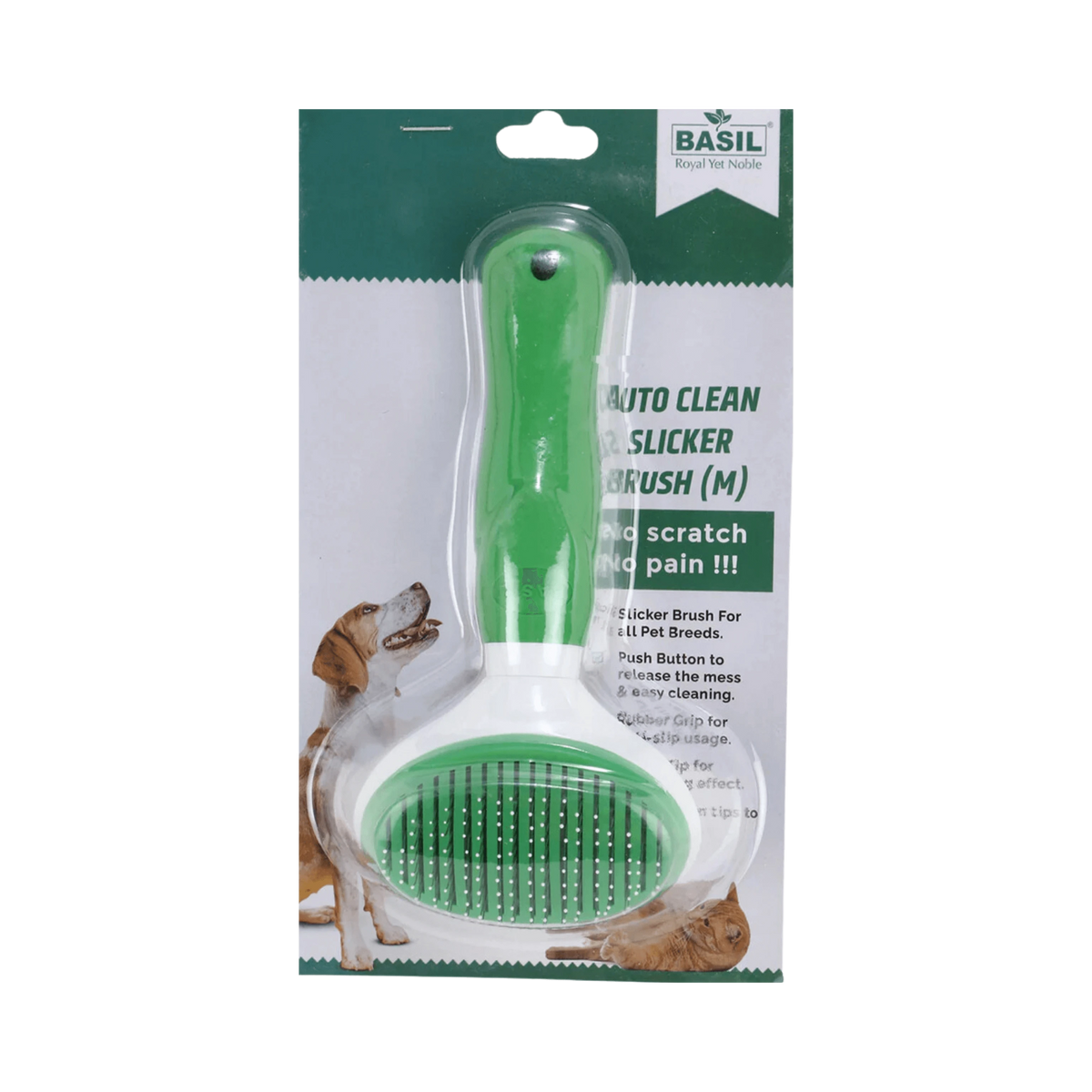 Basil Comb Slicker Auto for Dogs | Medium - Animeal