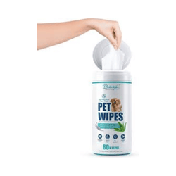 Bathright Pet Wipes Aloevera + Lavender for Dogs and Cats, 80 pieces - Animeal