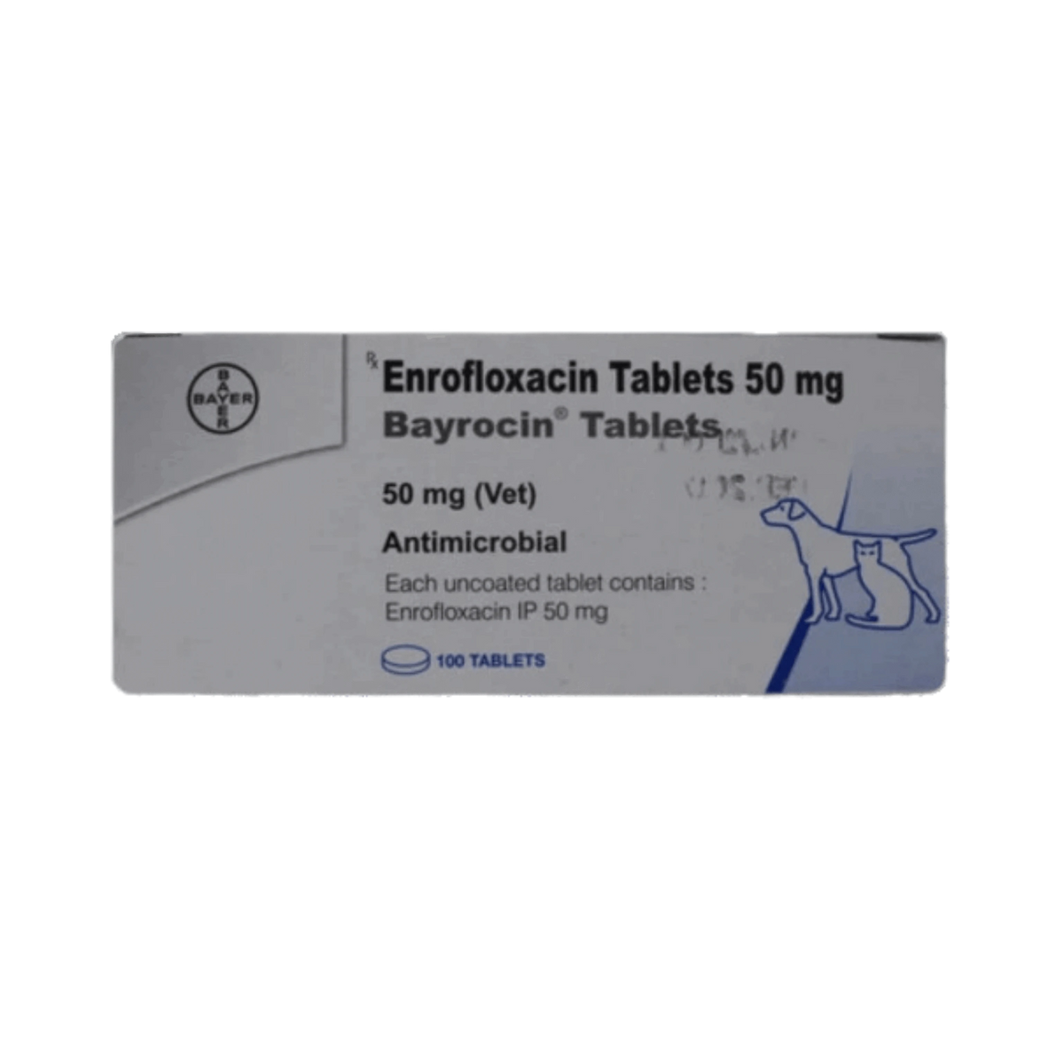 Bayer Bayrocin 50 Enrofloxacin Tablets for Dogs and Cats, 10 Tablets - Animeal