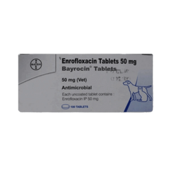 Bayer Bayrocin 50 Enrofloxacin Tablets for Dogs and Cats, 10 Tablets - Animeal