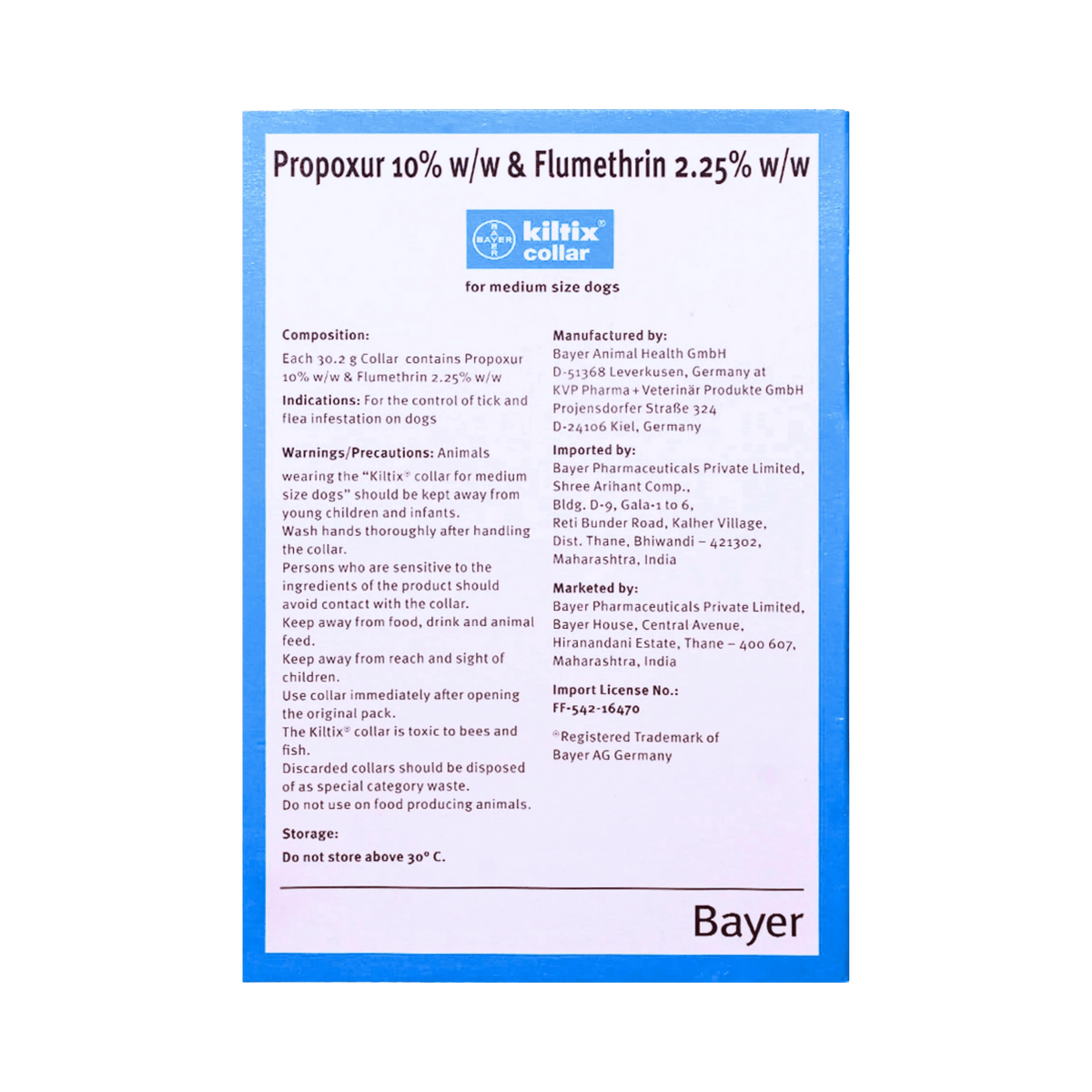 Bayer Kiltix Tick and Flea Collar for Medium Dogs, 1 Collar - Animeal