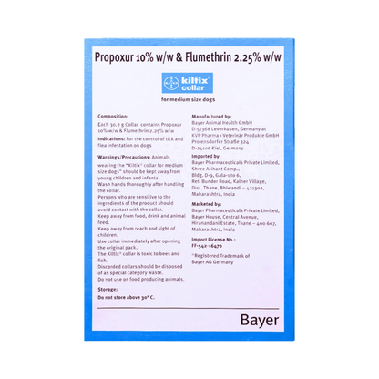 Bayer Kiltix Tick and Flea Collar for Medium Dogs, 1 Collar - Animeal