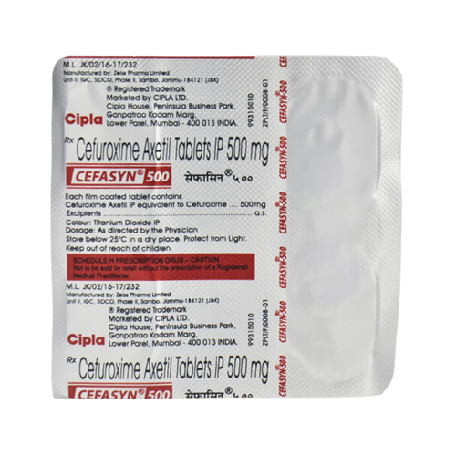 CEFASYN 500MG TABLET - Animeal