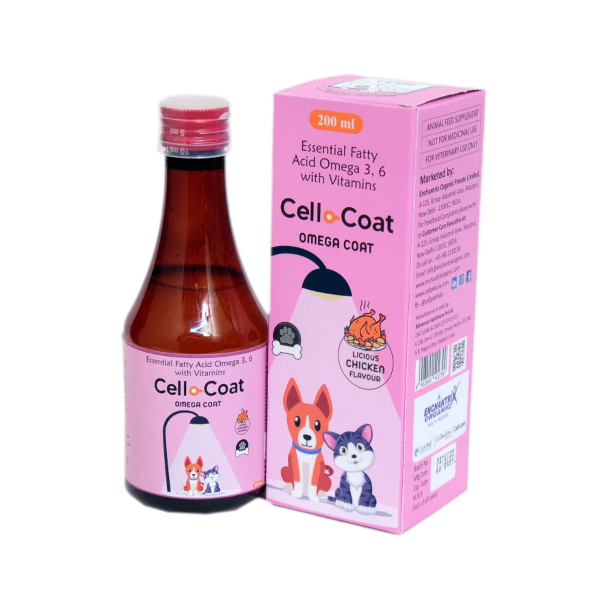 Cello Coat Syrup for Dogs and Cats, 200ml - Animeal