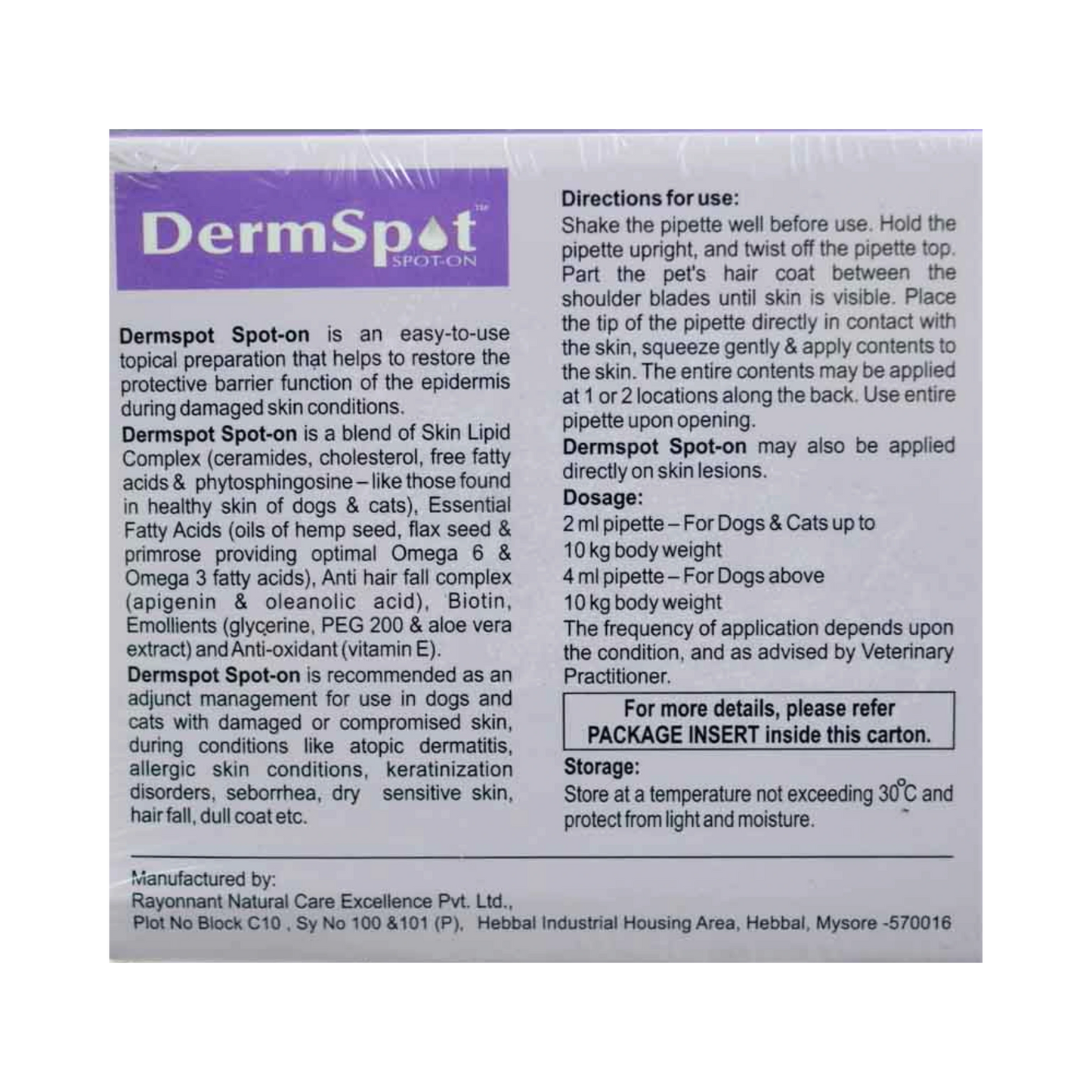 DERMSPOT (10KG+DOG) SPOT-ON - Animeal