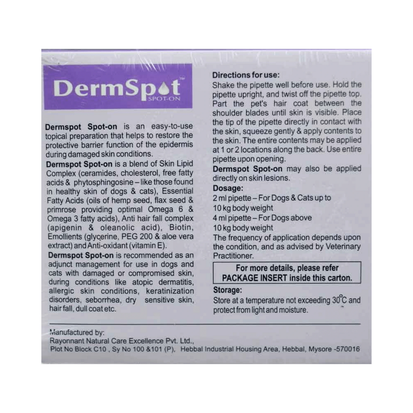 DERMSPOT (10KG+DOG) SPOT-ON - Animeal