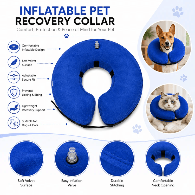 DOKITTI INFLATABLE PET RECOVERY COLLAR (S) - Animeal