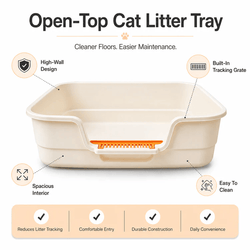 DOKITTI OPEN TOP CAT LITTER TRAY - Animeal