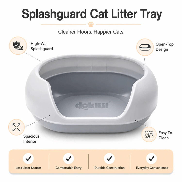 DOKITTI SPLASHGUARD CAT LITTER TRAY - Animeal