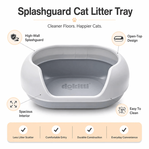 DOKITTI SPLASHGUARD CAT LITTER TRAY - Animeal