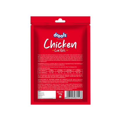 DROOLS CHICKEN COD ROLL DOG TREAT - Animeal