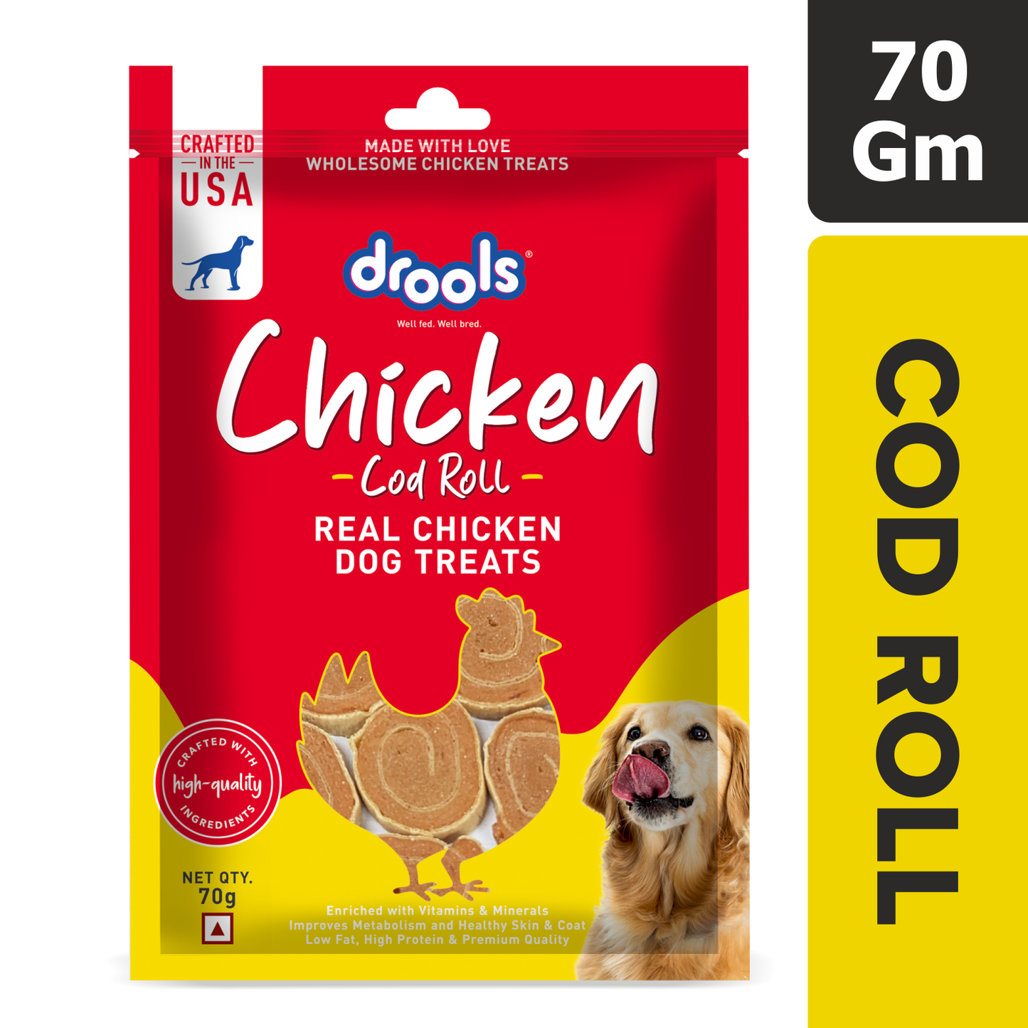 DROOLS CHICKEN COD ROLL DOG TREAT - Animeal