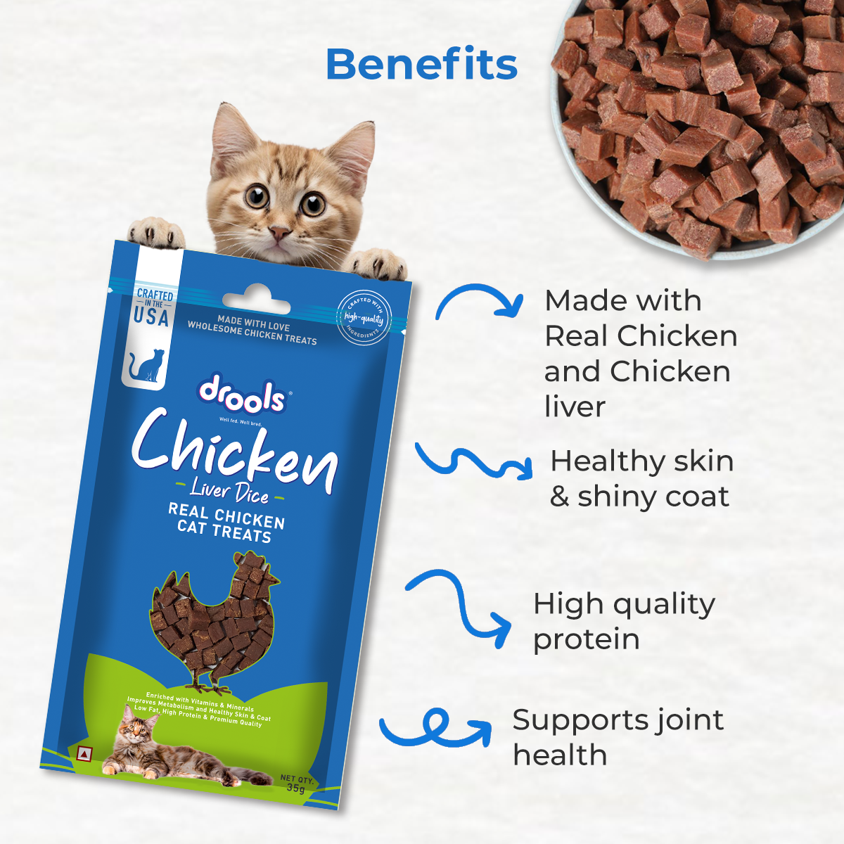 DROOLS CHICKEN LIVER DICE CAT TREAT - Animeal