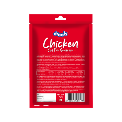 DROOLS COD FISH SANDWICH DOG TREAT - Animeal