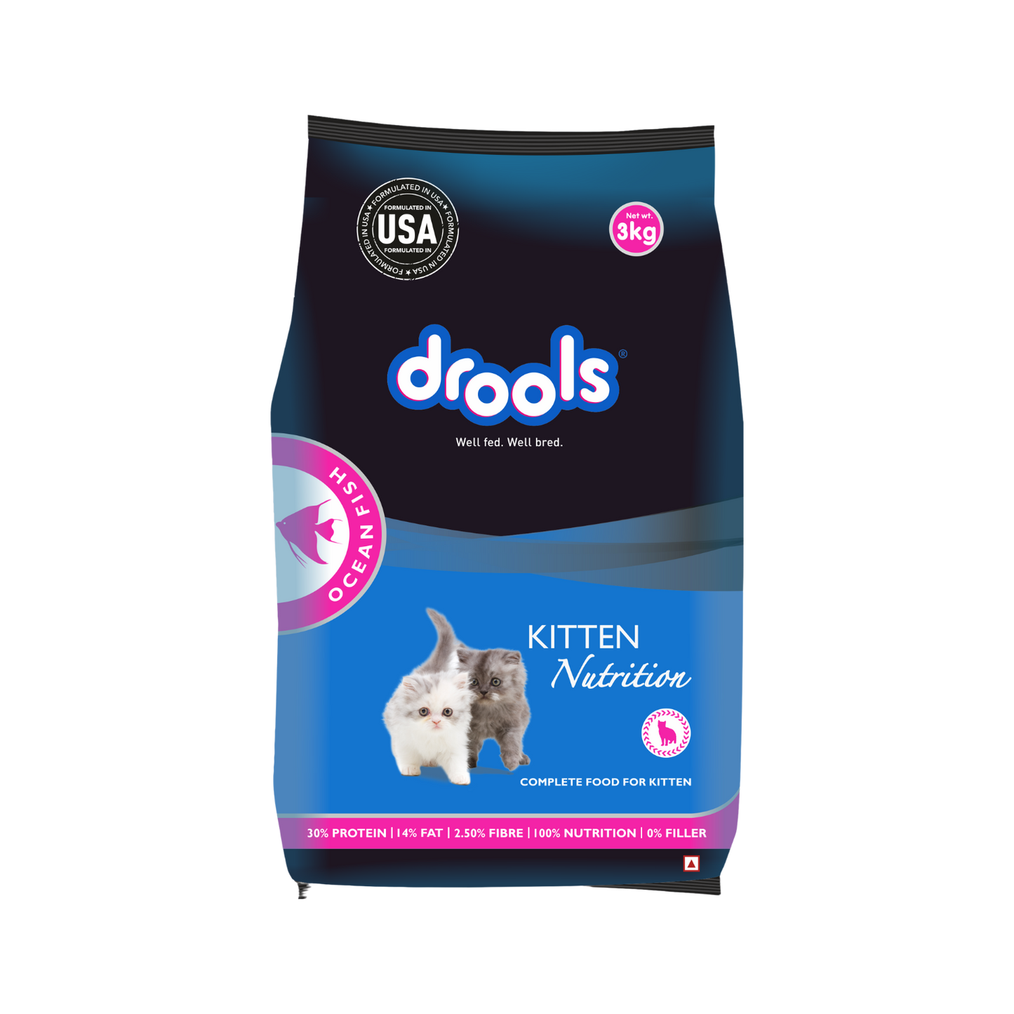 DROOLS KITTEN OCEAN FISH DRY FOOD (M) - Animeal