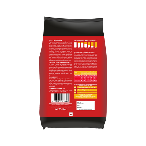 DROOLS PUPPY CHIC & EGG DRY FOOD (M) - Animeal