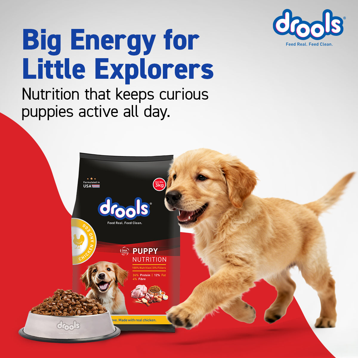 DROOLS PUPPY CHIC & EGG DRY FOOD (XXL) - Animeal