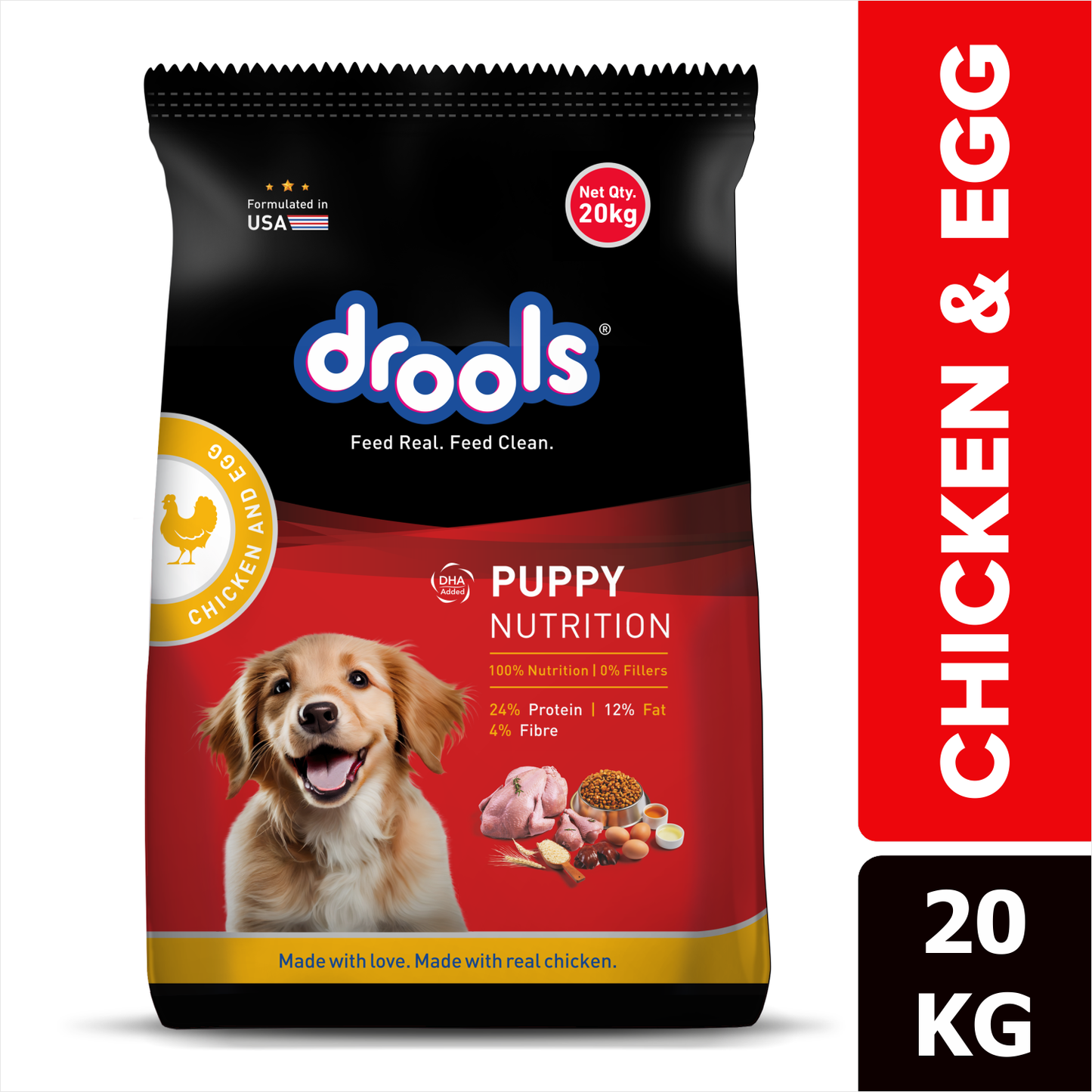 DROOLS PUPPY CHIC & EGG DRY FOOD (XXL) - Animeal