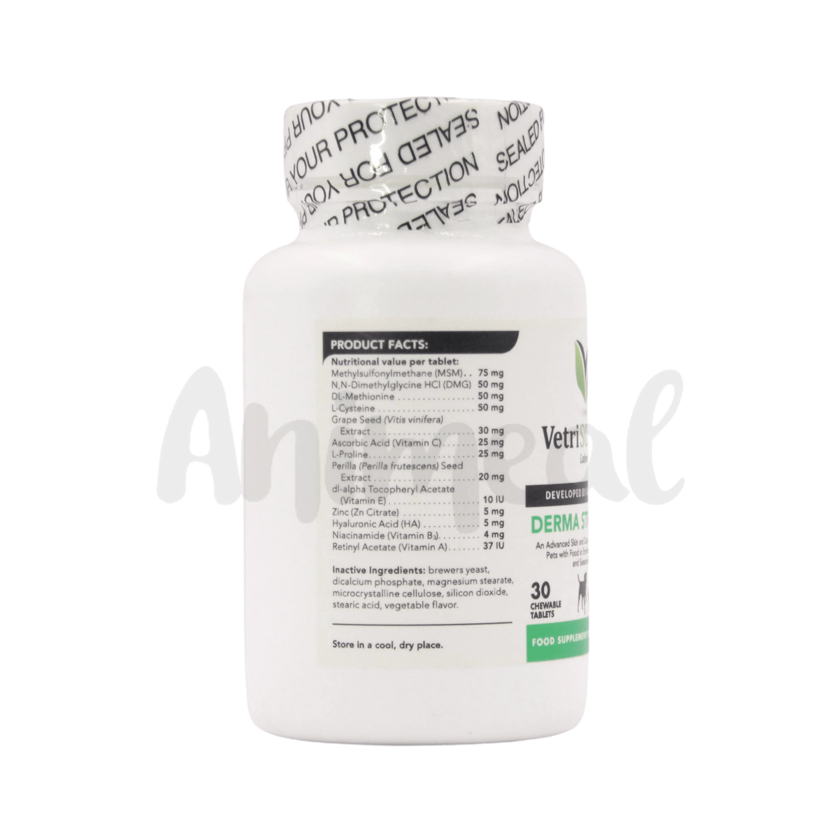 Derma Strength Tablet for Dogs and Cats, 30 Tablets - Animeal