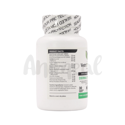 Derma Strength Tablet for Dogs and Cats, 30 Tablets - Animeal