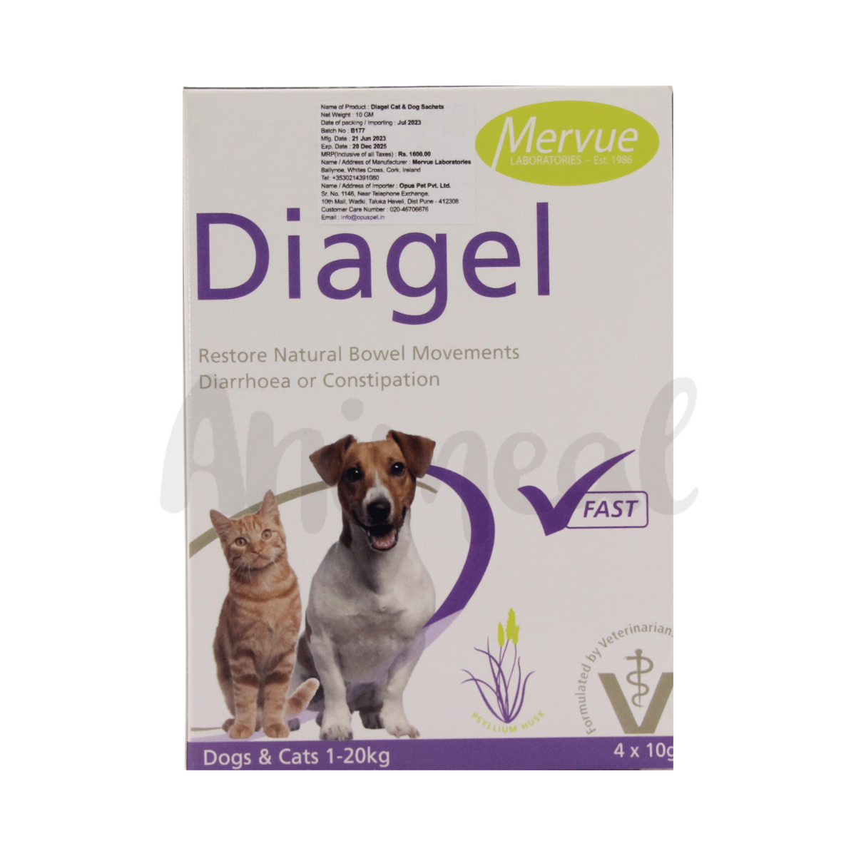 Diagel Sachet for Dogs and Cats, 10g - Animeal
