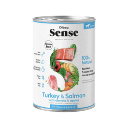 Dibaq Sense Puppy Salmon and Turkey Wet Dog Food, 380g Can - Animeal