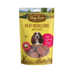 Dog Fest Medallions with Ostrich Dog Treat 90g - Animeal
