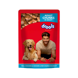 Drools Adult Chicken Chunks Gravy Wet Dog Food, 150g - Animeal