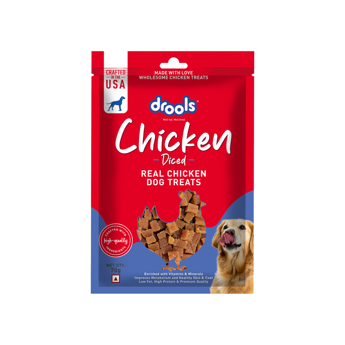 Drools Chicken Diced Dog Treats, 70g - Animeal