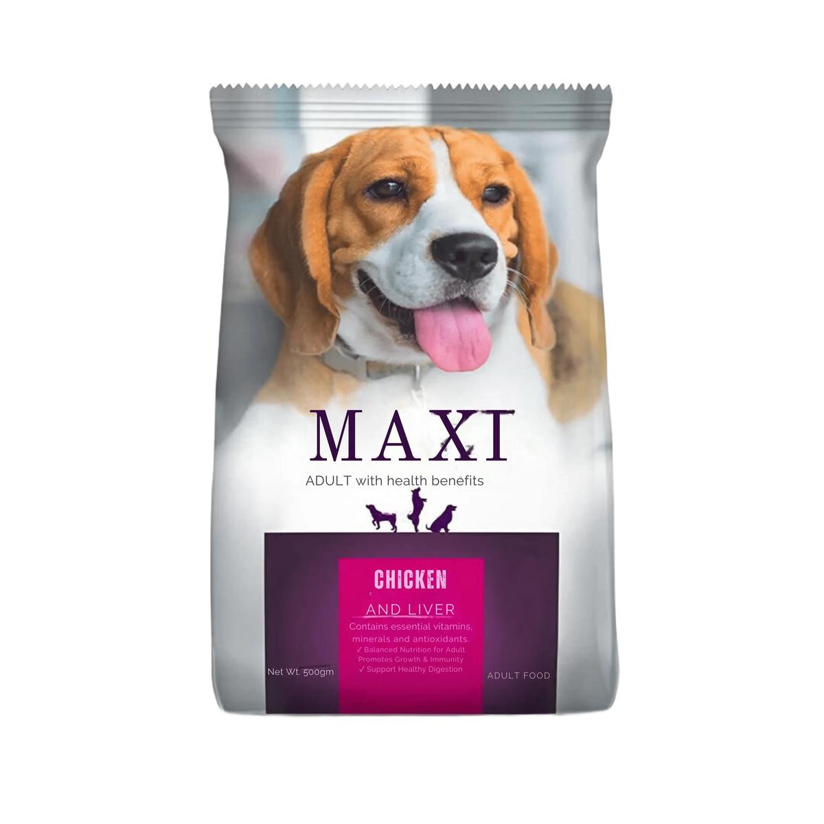 Drools Maxi Adult Chicken and Liver Dry Dog Food, 500g - Animeal