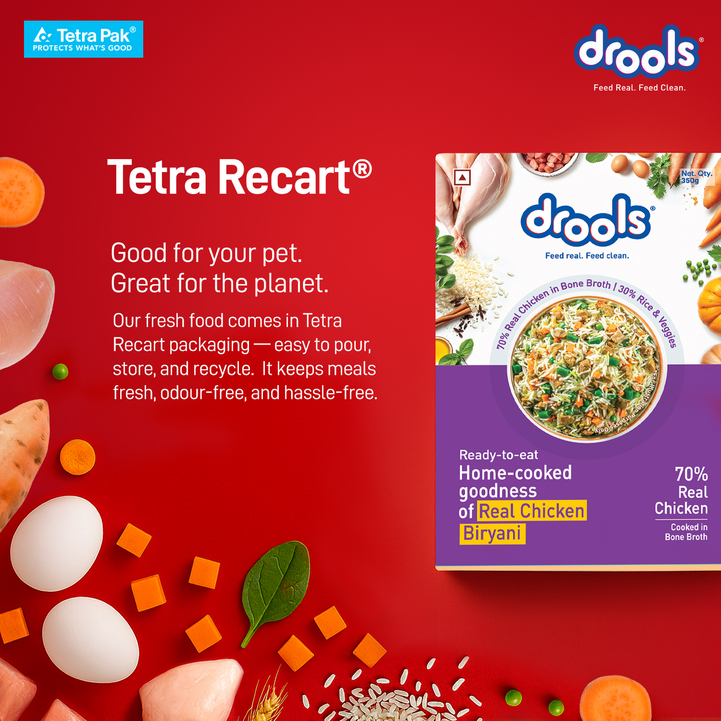 Drools Tetra Pack Real Chicken Biryani 350gm - Animeal