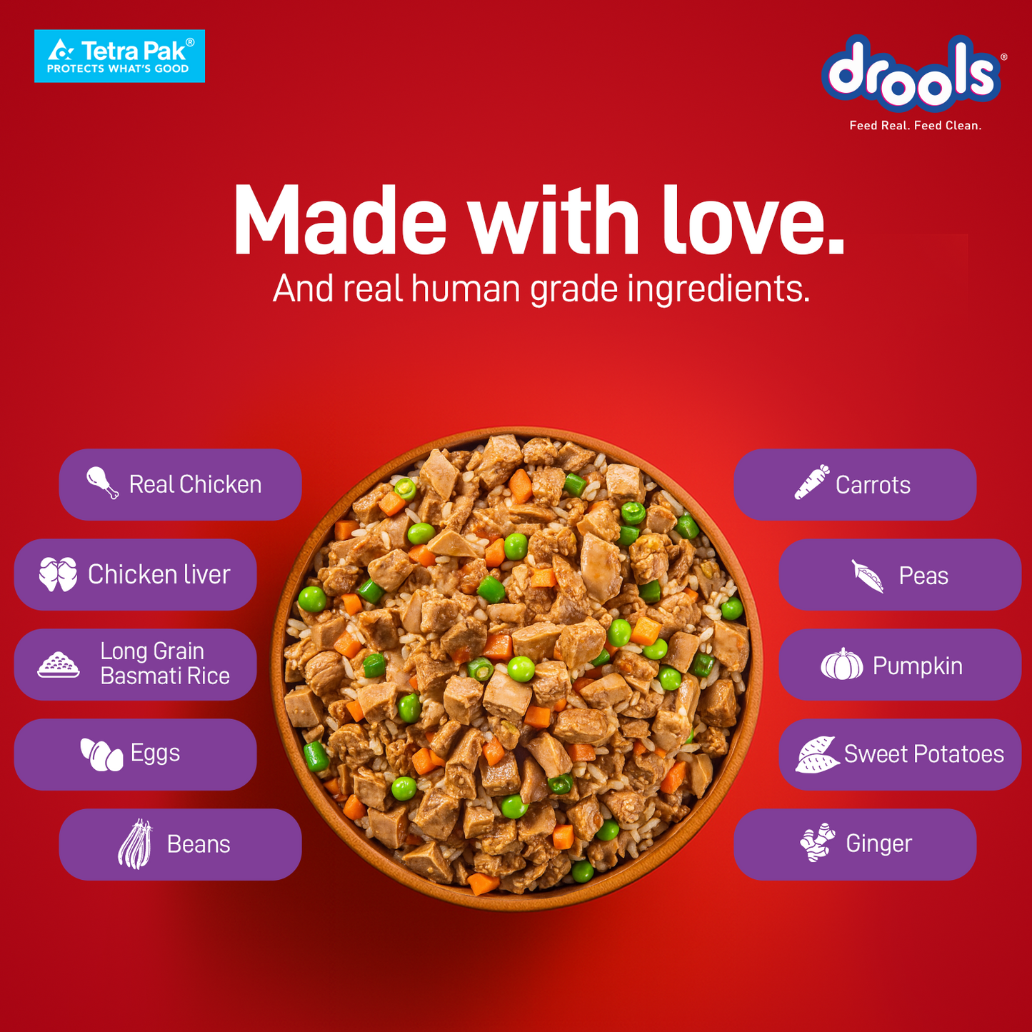 Drools Tetra Pack Real Chicken Biryani 350gm - Animeal