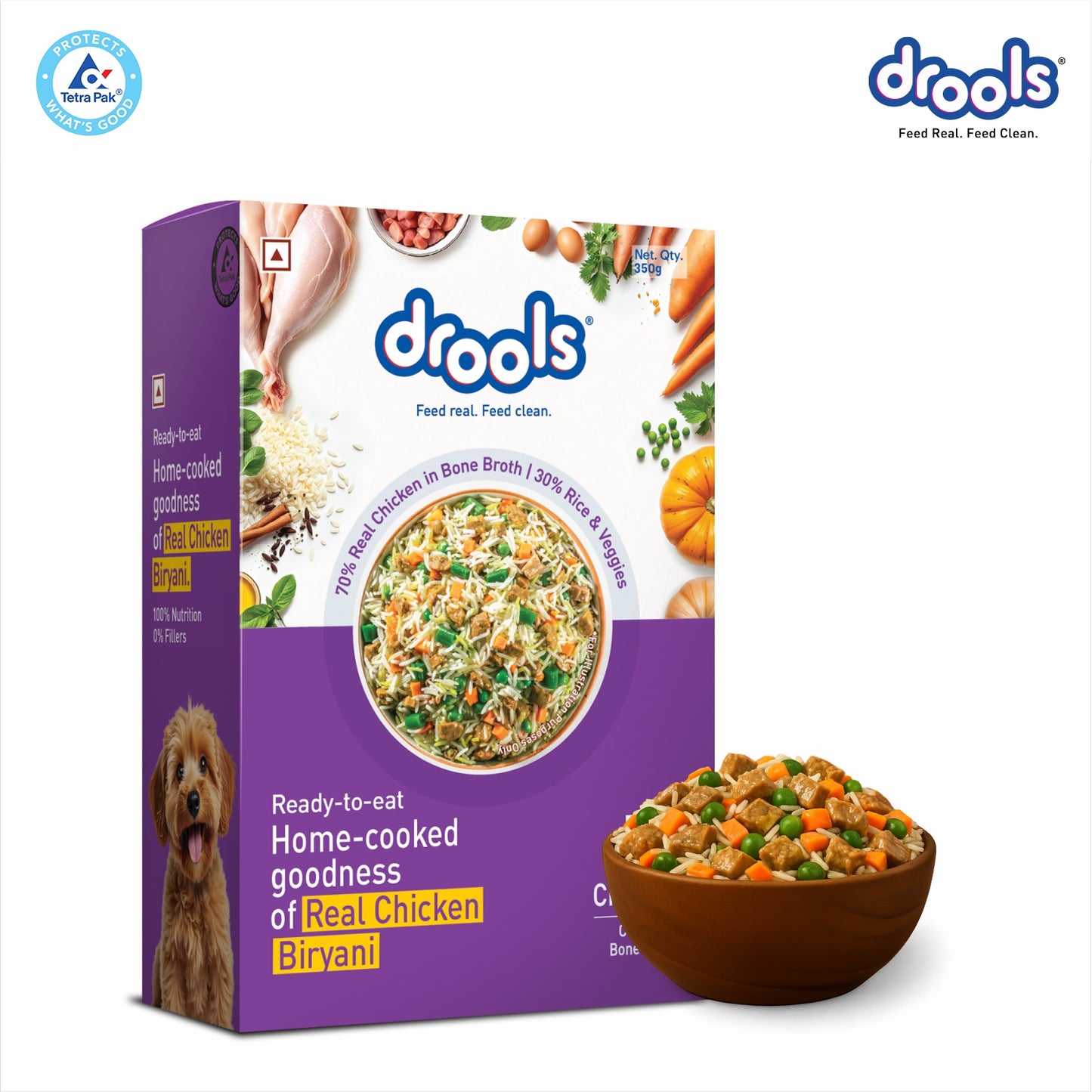 Drools Tetra Pack Real Chicken Biryani 350gm - Animeal
