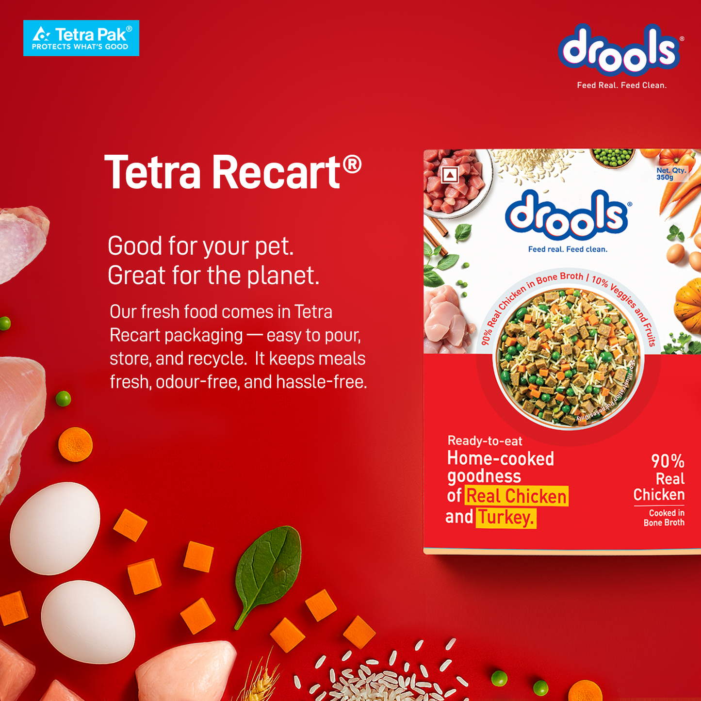Drools Tetra Pack Real Chicken Turkey 350gm - Animeal