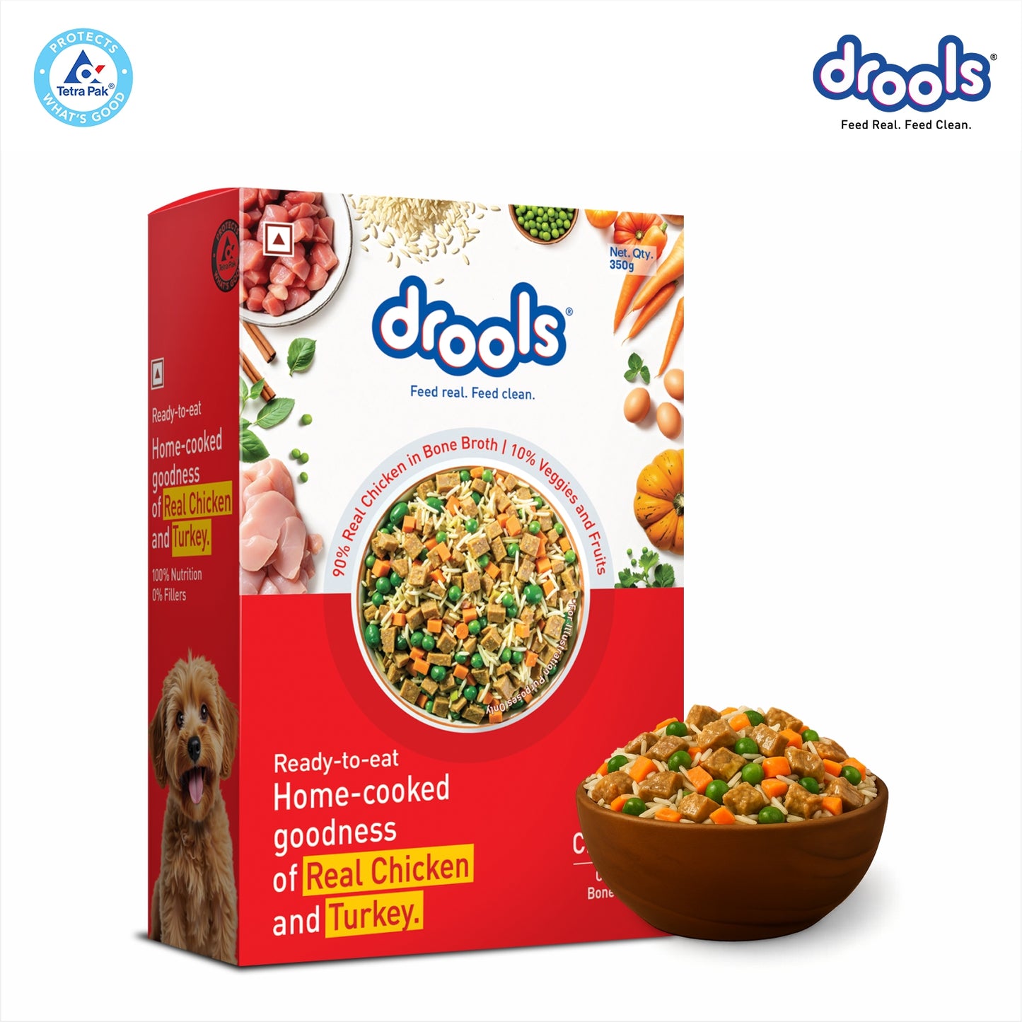 Drools Tetra Pack Real Chicken Turkey 350gm - Animeal