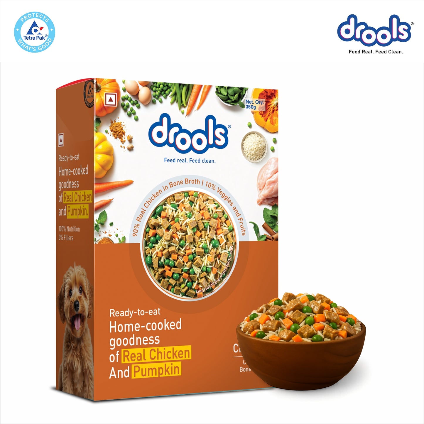 Drools Tetra Pack Real ChickenPumpkin 350gm - Animeal