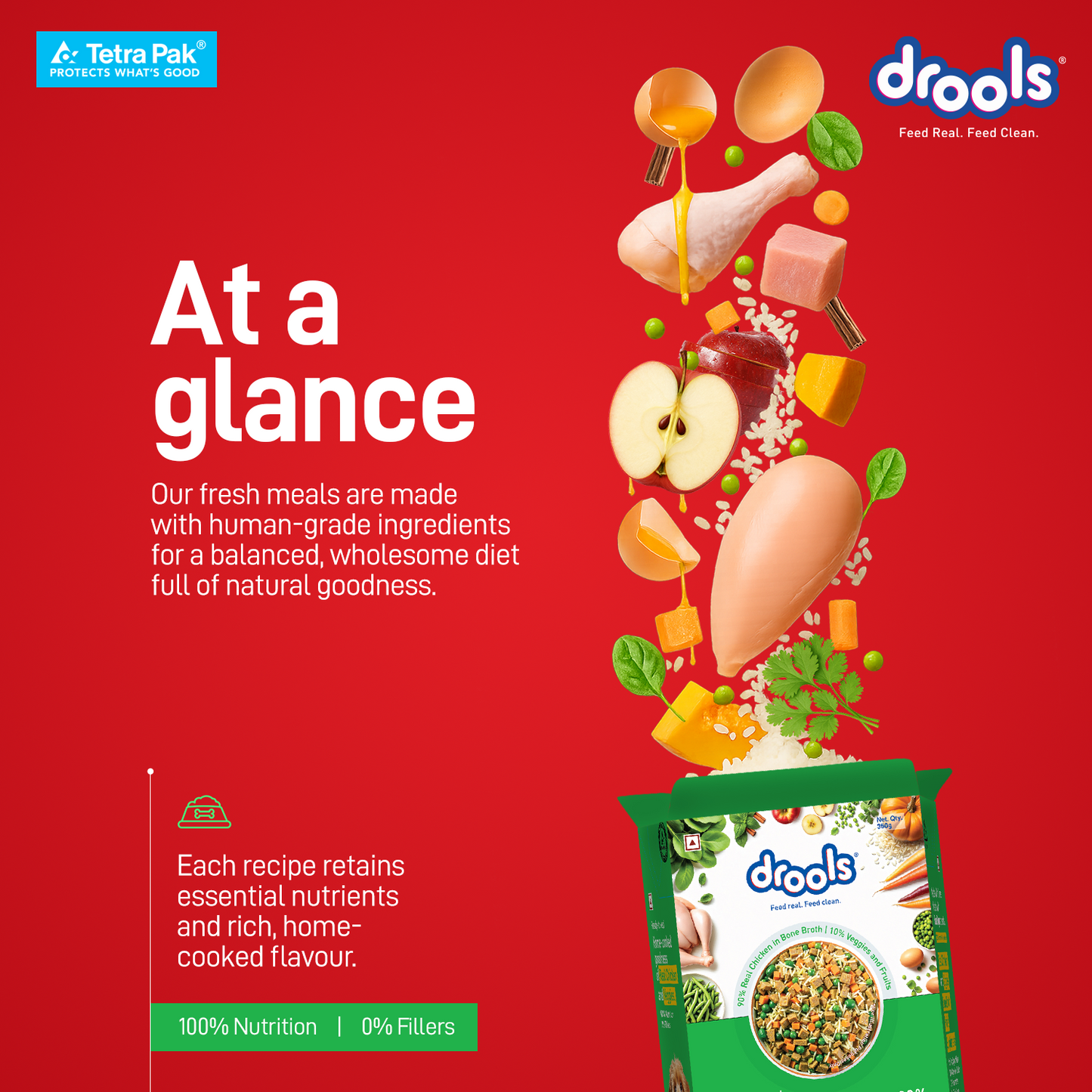 Drools Tetra Pack Real ChickenVeggies 350gm - Animeal
