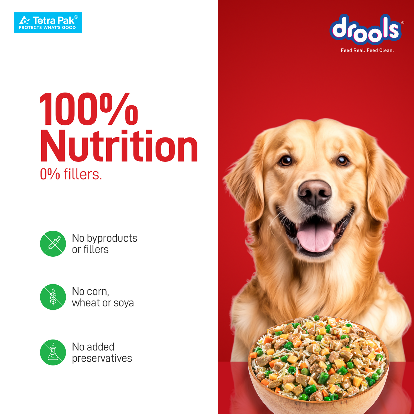 Drools Tetra Pack Real ChickenVeggies 350gm - Animeal