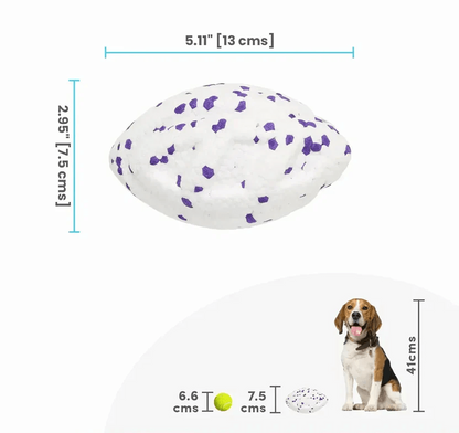 FOFOS ETPU RUGBY BALL FETCH DOG WHITE TOY - Animeal