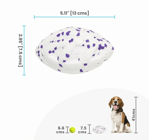 FOFOS ETPU RUGBY BALL FETCH DOG WHITE TOY - Animeal