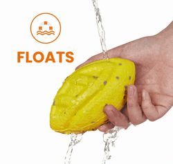 FOFOS ETPU RUGBY BALL FETCH DOG YELLOW TOY - Animeal