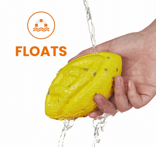 FOFOS ETPU RUGBY BALL FETCH DOG YELLOW TOY - Animeal