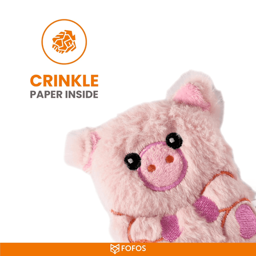 FOFOS FLOPPY CRINKLE CAT PIG TOY - Animeal