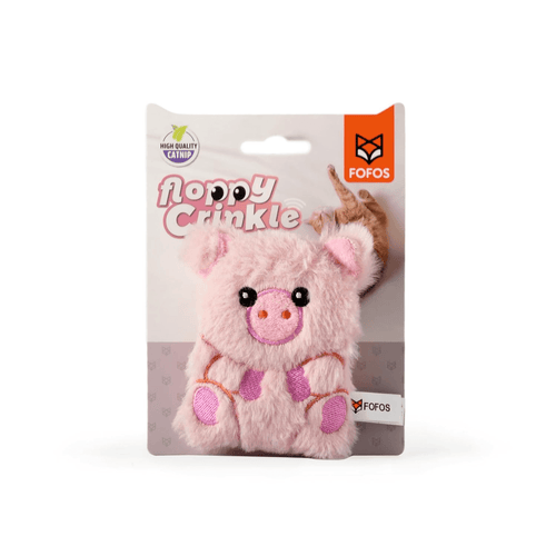 FOFOS FLOPPY CRINKLE CAT PIG TOY - Animeal