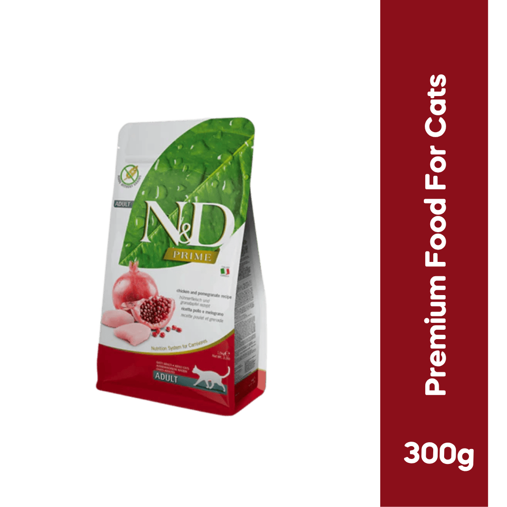 Farmina N&D Prime Chicken and Pomegranate Adult Cat Dry Cat Food, 300g - Animeal