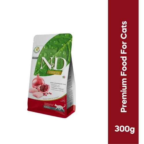 Farmina N&D Prime Chicken and Pomegranate Adult Cat Dry Cat Food, 300g - Animeal
