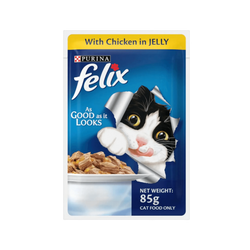 Felix Adult Chicken In Jelly Wet Cat Food, 85g - Animeal