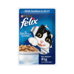 Felix Adult Sardine In Jelly Wet Cat Food, 85g - Animeal