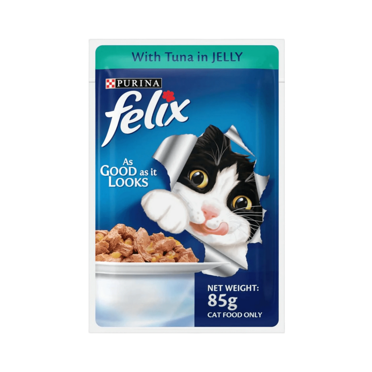 Felix Adult Tuna Jelly Wet Cat Food, 85g - Animeal